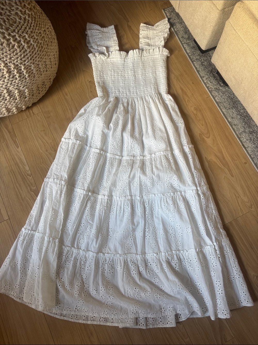 Hill House White Eyelet Maxi Dress - Picture 1 of 4